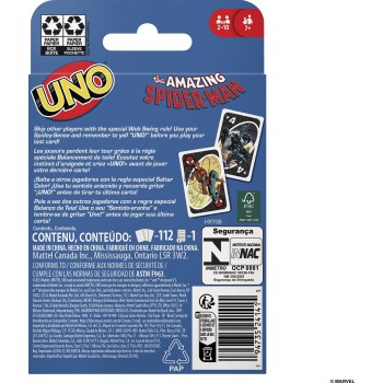 Mattel Spiderman Games UNO The Amazing Spider-Man Παιχνίδι Καρτών HXY08 194735241415