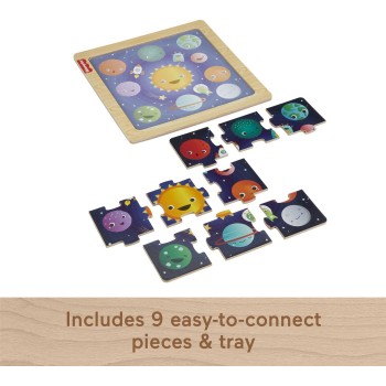 Mattel Fisher-Price Ξύλινο Παζλ 9 Τεμάχια Πλανήτες HXV15 / HXV16 194735238613