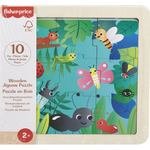 Mattel Fisher-Price Wooden Jigsaw Puzzle Bugs HXV15 / HXV19 194735238231