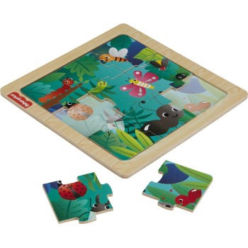 Mattel Fisher-Price Wooden Jigsaw Puzzle Bugs HXV15 / HXV19 194735238231
