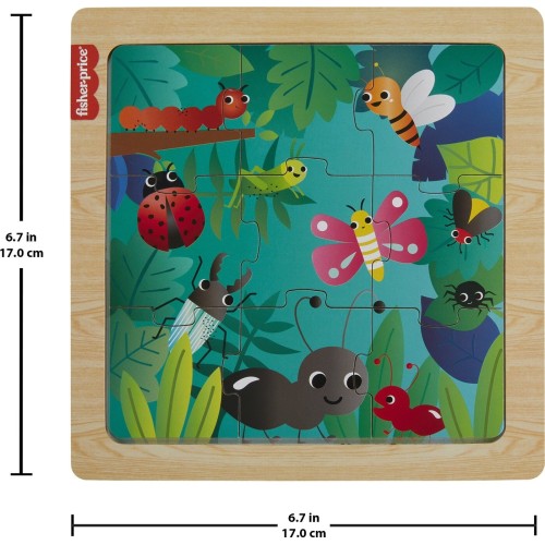 Mattel Fisher-Price Ξύλινο Παζλ 9 Τεμάχια Έντομα HXV15 / HXV19 194735238231