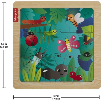 Mattel Fisher-Price Ξύλινο Παζλ 9 Τεμάχια Έντομα HXV15 / HXV19 194735238231