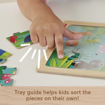 Mattel Fisher-Price Wooden Jigsaw Puzzle Bugs HXV15 / HXV19 194735238231