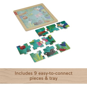 Mattel Fisher-Price Wooden Jigsaw Puzzle Bugs HXV15 / HXV19 194735238231