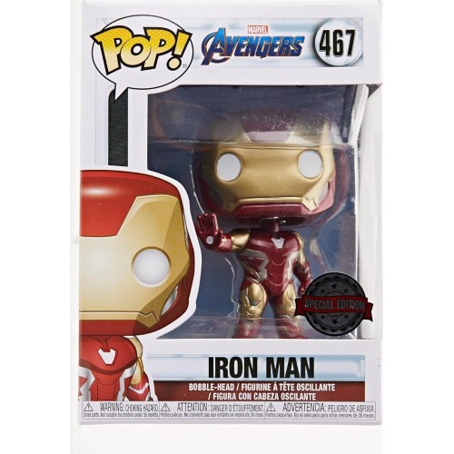 Funko Marvel Avengers Pop! Marvel: Avengers - Iron Man (Special Edition) N.467 Bobble-Head Vinyl Figure 066170 889698366748
