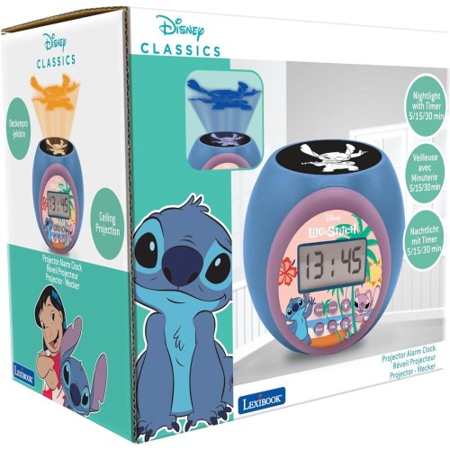 Lexibook Disney Stitch Stitch Ρολοί Ξυπνητήρι Με Προτζέκτορα Και Χρονομετρητή 25.RL977D 3380743104683
