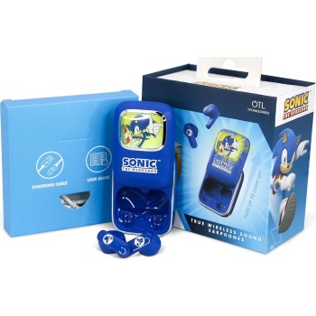 otl technologies Sh1266 Sonic The Hedgehog Slide Open Led Light Up Display Tws Earphone  5055371628969