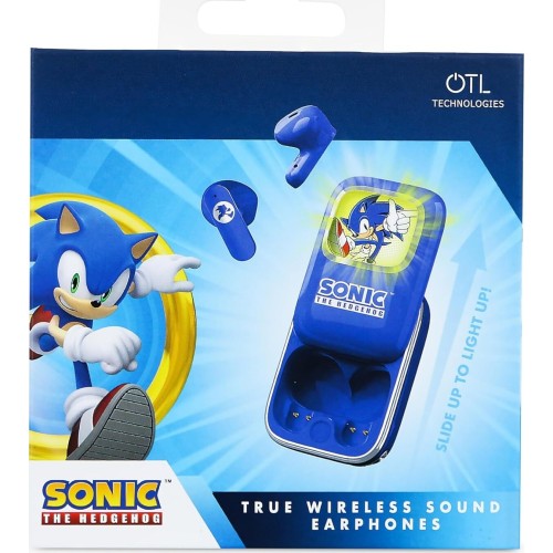 otl technologies Sh1266 Sonic The Hedgehog Slide Open Led Light Up Display Tws Earphone  5055371628969
