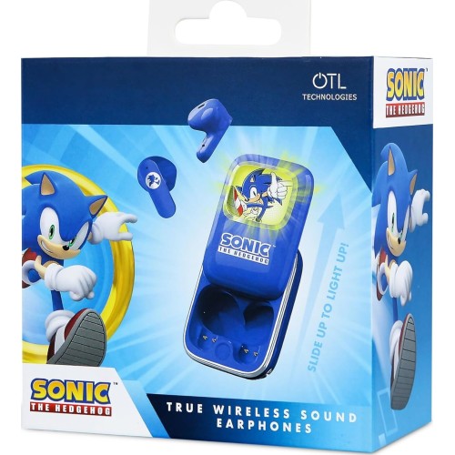 otl technologies Sh1266 Sonic The Hedgehog Slide Open Led Light Up Display Tws Earphone  5055371628969