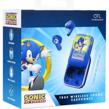 otl technologies Sh1266 Sonic The Hedgehog Slide Open Led Light Up Display Tws Earphone  5055371628969