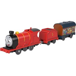 Mattel Thomas And Friends Motorized Toy Train Graffiti James Battery-Powered Engine With Tender & Cargo Car HFX97 / HTN42 194735