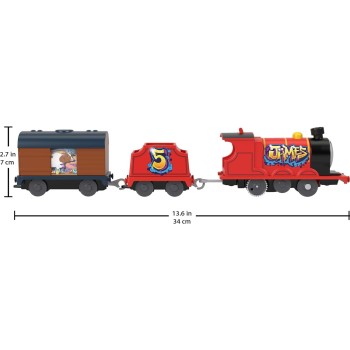 Mattel Thomas And Friends Motorized Toy Train Graffiti James Τόμας Μηχανοκίνητα Τρένα Με 2 Βαγόνια HFX97 / HTN42 194735195008