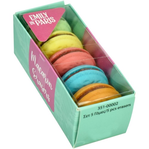 GIM SET OF 5 Erasers Emily IN Paris Macarons 351-00002 5204549165182