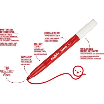 CARIOCA Maxi tip Felt tip Pens Jumbo - 40 pcs C41257 8003511412579
