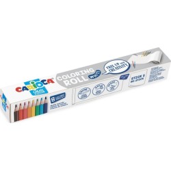 CARIOCA Σετ Ρολό Ζωγραφικής Λευκό 200X30 Με 8 Χρώματα Ξυλομπογιές C42980 8003511429805