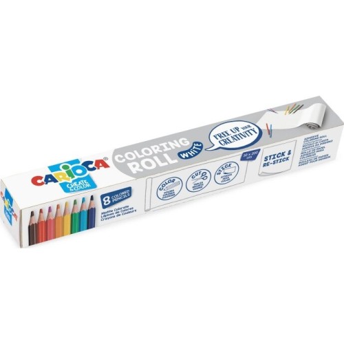 CARIOCA Coloring Roll + 8 Pencils White C42980 8003511429805