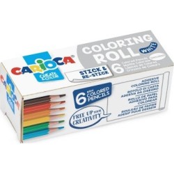 CARIOCA Mini Coloring Roll + 6 Pencils White C42983 8003511429836