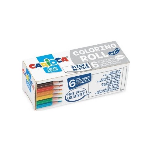 CARIOCA Mini Coloring Roll + 6 Pencils White C42983 8003511429836