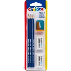 CARIOCA School set hb Pencils + Erasers and Sharpener C43287 8003511432874