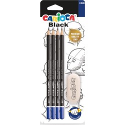 CARIOCA Graphite Pencils hb 4 pcs + Eraser C42513 8003511425135