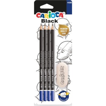 CARIOCA Σετ 4 Μολύβια HP Και Γόμα C42513 8003511425135
