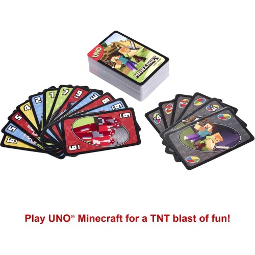 Mattel Games Minecraft Επιτραπέζιο Παιχνίδι Uno Παιχνίδι Καρτών Οικογένεια FPD61 887961606782