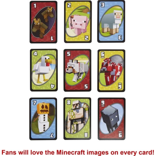 Mattel Games Minecraft Επιτραπέζιο Παιχνίδι Uno Παιχνίδι Καρτών Οικογένεια FPD61 887961606782
