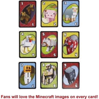 Mattel Games Minecraft Επιτραπέζιο Παιχνίδι Uno Παιχνίδι Καρτών Οικογένεια FPD61 887961606782