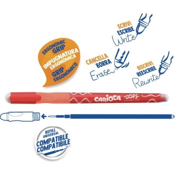CARIOCA Στυλό Που Σβήνει Oops 0.7Mm Κόκκινο C43036 / 03 8003511430368