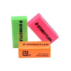 STAEDTLER Neon Blister Erasers 3Pcs Green, Orange And Pink 320 526F BK3 4007817024218