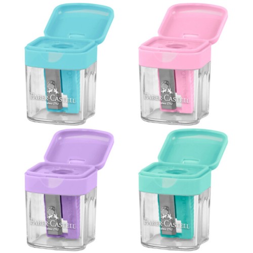 Faber-Castell Mini Box Sharpener In 4 Pastel Colors 182801 4005401828013