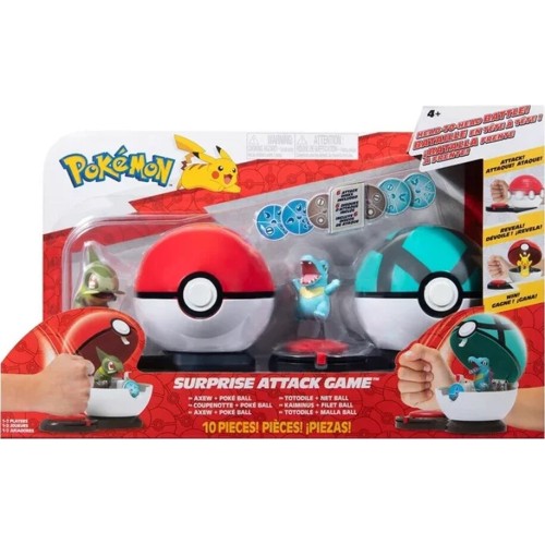 Jazwares Pokemon Battle Game 2Pcs. Wave 3 (3 Designs) – Axew With Poke Ball Vs. Totodile With Net Ball Pkw3164, JW002474-W3 1917