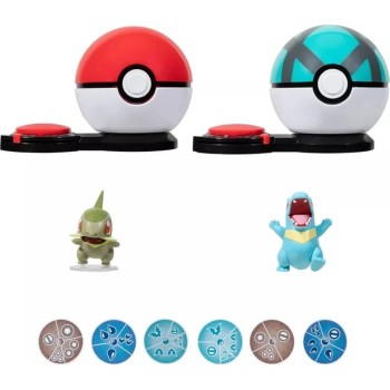 Jazwares Pokemon Battle Game 2Pcs. Wave 3 (3 Designs) – Axew With Poke Ball Vs. Totodile With Net Ball Pkw3164, JW002474-W3 1917