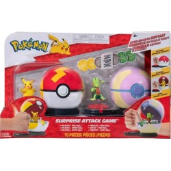 Jazwares Pokemon Battle Game 2Pcs. Wave 3 (3 Designs) – Pikachu (Female) With Fast Ball Vs. Treecko With Heal Ball Pkw3165 JW002
