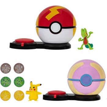 Jazwares Pokemon Battle Game 2Pcs. Wave 3 (3 Designs) – Pikachu (Female) With Fast Ball Vs. Treecko With Heal Ball Pkw3165 JW002