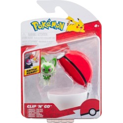 Jazwares Pokemon - Poke Ball Clip N Go Με Φιγούρα W17 (6 Σχέδια) – Sprigatito With Poke Ball, PKW3629 JW095057-W17 191726709718