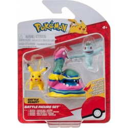 Jazwares Pokemon Figures 3 Pcs. W19 (4 Designs) – Machop, Pikachu, Alolan Muk Pkw3597, JW095155-W19 191726709381