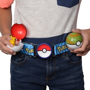 Jazwares Pokemon - Clip N Go Poke Ball With Belt W15 Pichu With Poke Ball, Quick Ball, And Electric-Type Themed Belt Pkw3643, JW