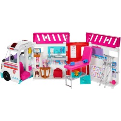 Mattel Barbie Toys, Transforming Ambulance And Clinic Playset With Lights, Sounds 20+ Accessories, Care Clinic, Hkt79 HKT79 1947