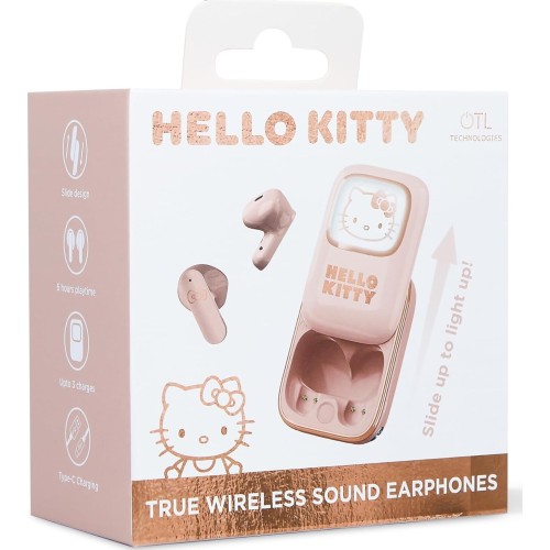 otl technologies Hk1281 Hello Kitty Slide Open Tws Earphones With Led Light Up Display   5055371628921