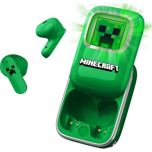 otl technologies Mc1316 Minecraft Creeper Slide Tws Earphones With Led Light Up Chargin  5055371629331