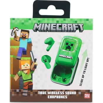 otl technologies Mc1316 Minecraft Creeper Slide Tws Earphones With Led Light Up Chargin  5055371629331