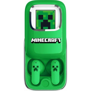 otl technologies Mc1316 Minecraft Creeper Slide Tws Earphones With Led Light Up Chargin  5055371629331
