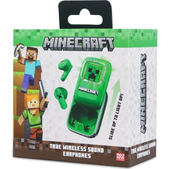 otl technologies Mc1316 Minecraft Creeper Slide Tws Earphones With Led Light Up Chargin  5055371629331