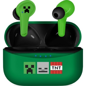 otl technologies Mc1227 Minecraft Icons In-Ear Bluetooth Handsfree Ασύρματα Ακουστικά Με Θήκη Φόρτισης Πράσινα  5055371629072