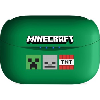 otl technologies Mc1227 Minecraft Icons In-Ear Bluetooth Handsfree Ασύρματα Ακουστικά Με Θήκη Φόρτισης Πράσινα  5055371629072