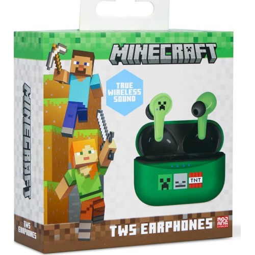 otl technologies Mc1227 Minecraft Icons In-Ear Bluetooth Handsfree Ασύρματα Ακουστικά Με Θήκη Φόρτισης Πράσινα  5055371629072