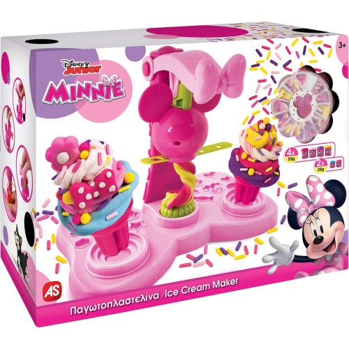 As company Disney Minnie Mouse Plasticine Minnie Ice Cream Playdough With 6 Jars-Lids Molds 256G And Sprinkles For 3+ 1045-03617