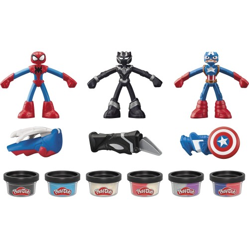 Hasbro Play-Doh Marvel Hero Adventure Playset With 3 Action Figures And Accessories, 4+ G0333 5010996268723