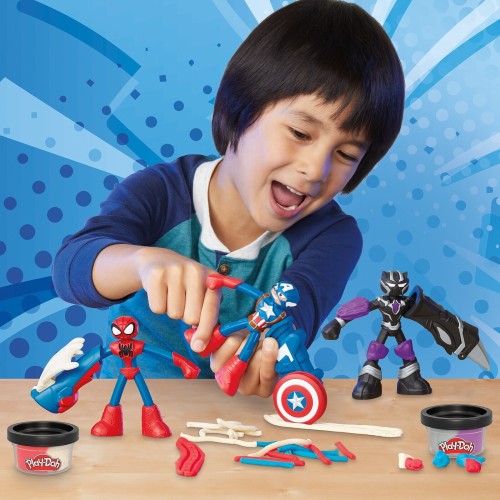Hasbro Play-Doh Marvel Hero Adventure Playset With 3 Action Figures And Accessories, 4+ G0333 5010996268723